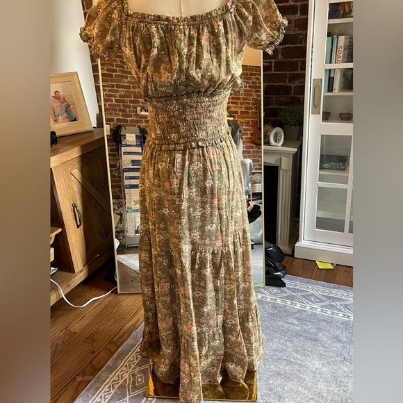 Short Puff Sleeve Fall Midi Dress -Sz XS - Picture 4 of 6